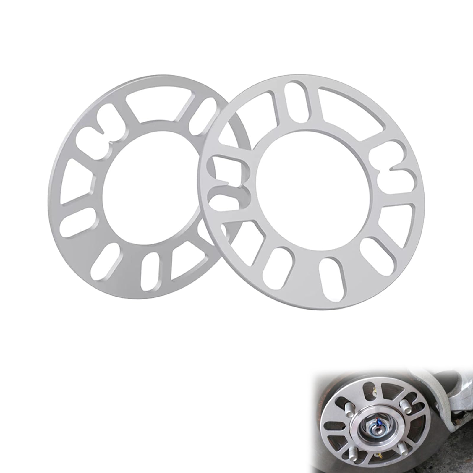 2 distanziali per ruota, 5 mm, distanziali per auto, 4/5, 4 x 100, 5 x 114,3, 4 x 120, 5 x 112, distanziali allungati, piastra universale per riparazione auto