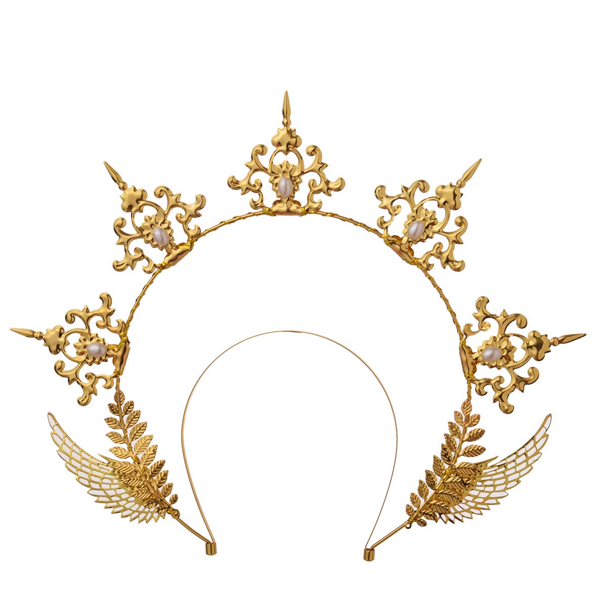 BLESSUME Halo Crown Mary Goddess Headband Women Halloween Costume Headpiece (Gold 8), Gold, 1 Count (Pack of 1) โ image 1