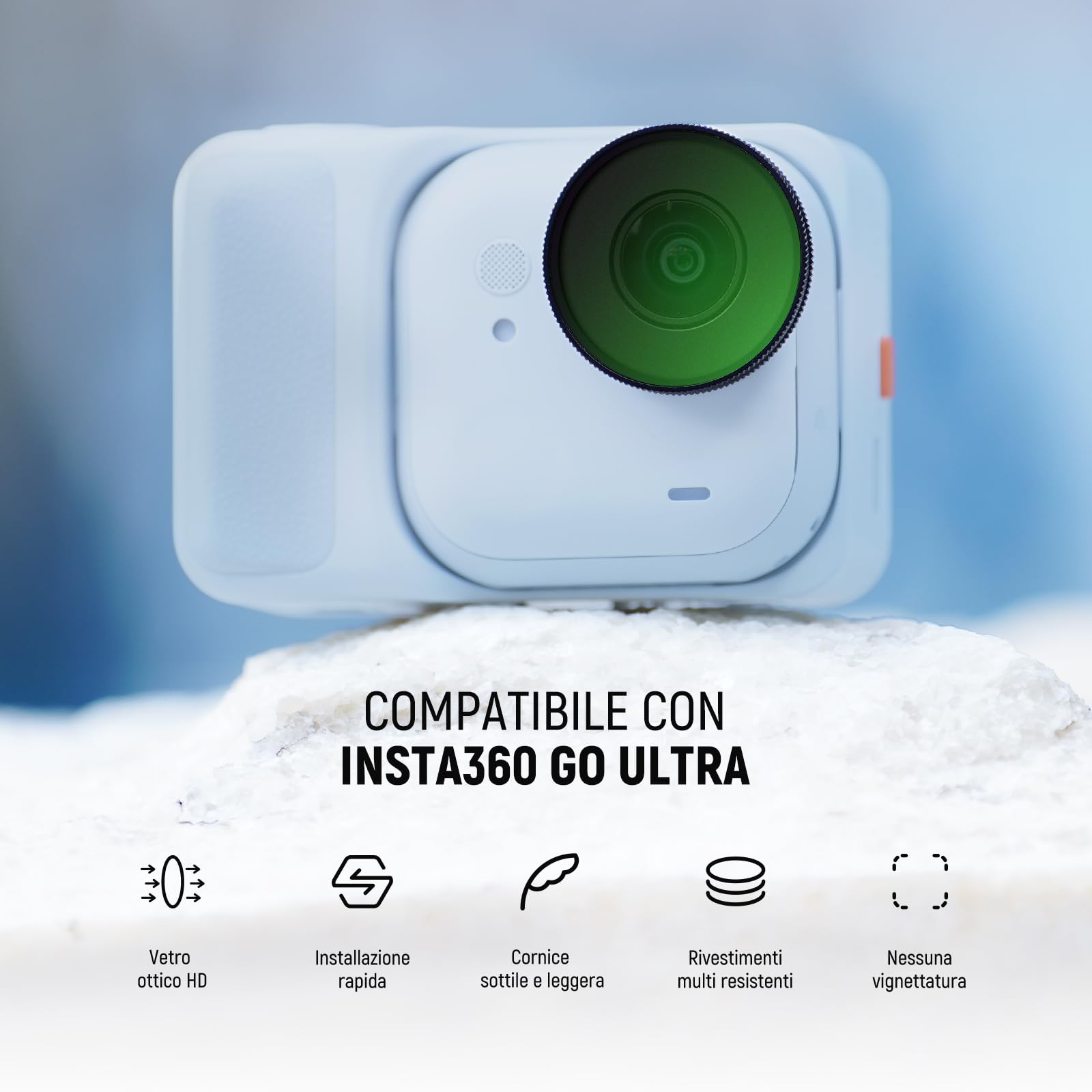 NEEWER Filtro CPL Compatibile con Insta360 GO Ultra, Filtri Polarizzatore Circolare Regolabile Avvitabile, Vetro Ottico HD Multistrato, Telaio Sottile, Accessori Action Camera, FL-C48
