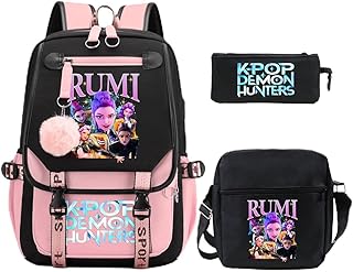 Comprar YiLianDa Mochila KPop Huntrix 3pcs Set – Mochila Escolar Impermeable con Estampado de Personajes – Bolsa para Niños, Niñas y Fans del K-pop