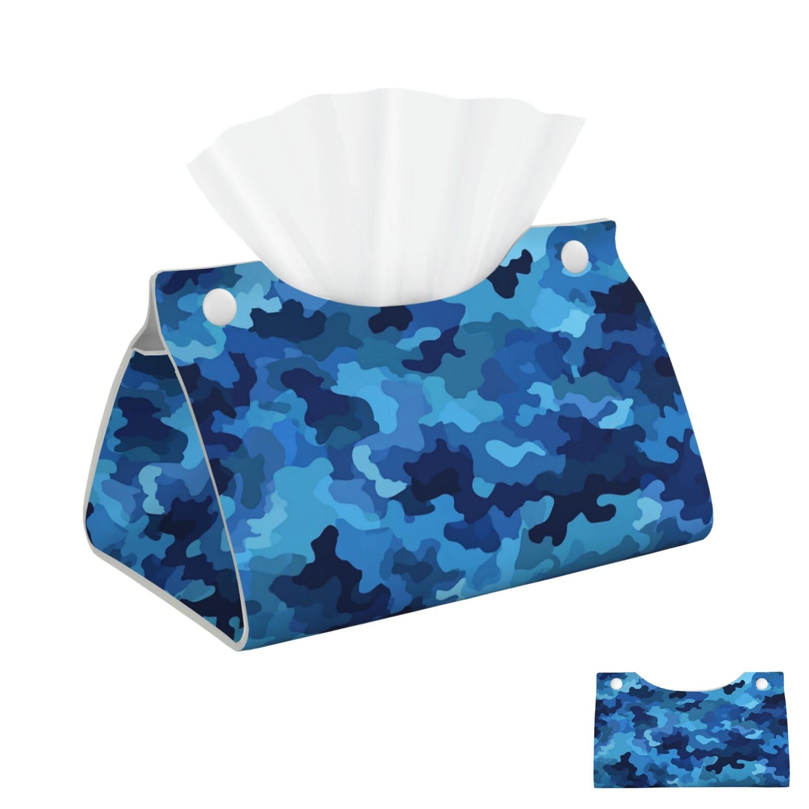 Blue Camo Tissue Box Cover Square Cube Boxes
