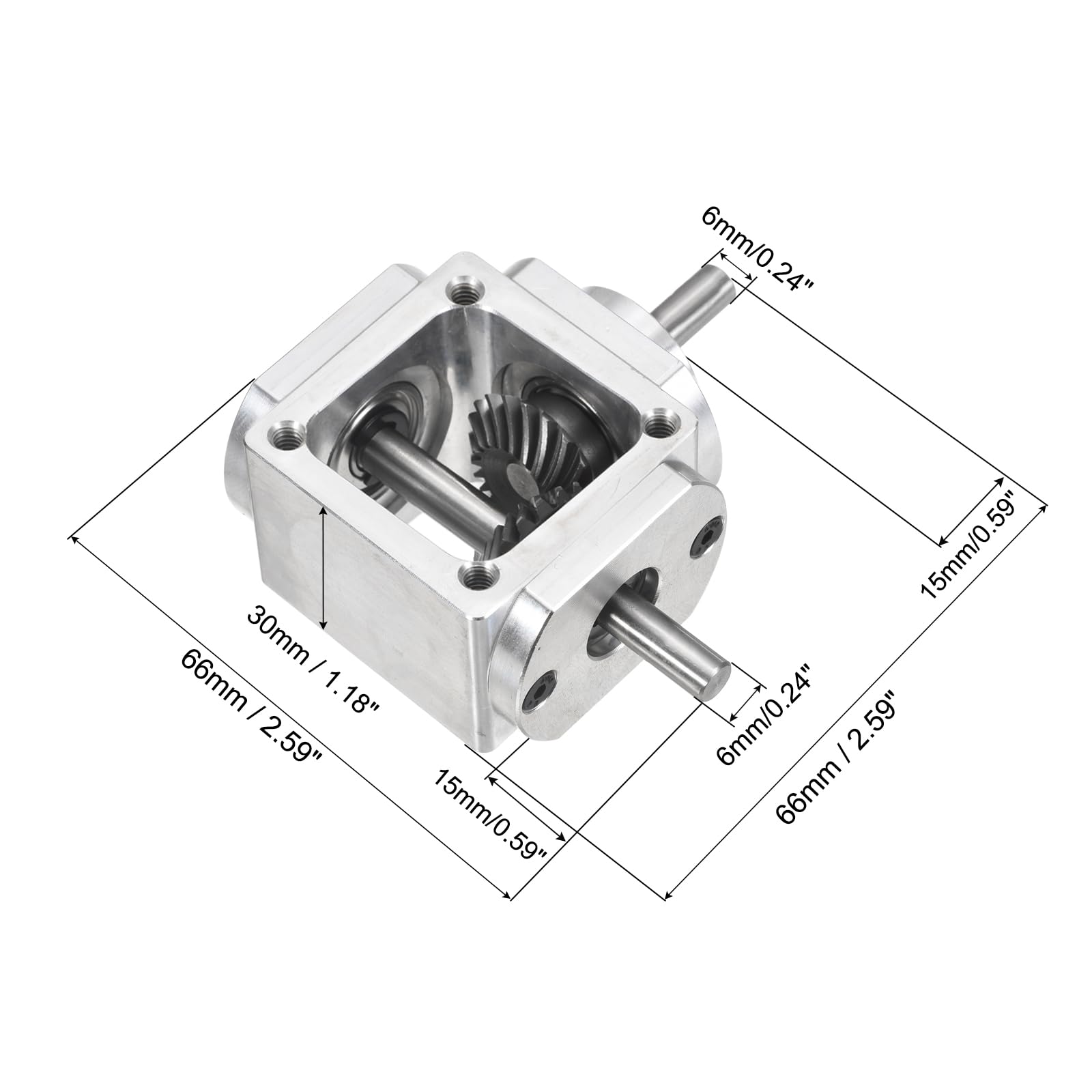 QUARKZMAN Riduttore Ad Angolo Retto Gradi Con Ingranaggi Conici Uscita Singola Albero Rotondo Destro Modulo Denti Telaio In Alluminio Modulo Meccanico Semplice Fai Da Te Con Albero Da.