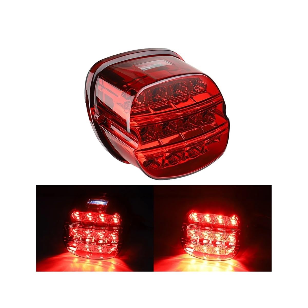 DAGMARA Moto Freno Luces Trasera Cola Accesorios para motocicletas, luz trasera de freno LED una pieza, matrícula, indicador parada para Road King 99-17 FXDL
