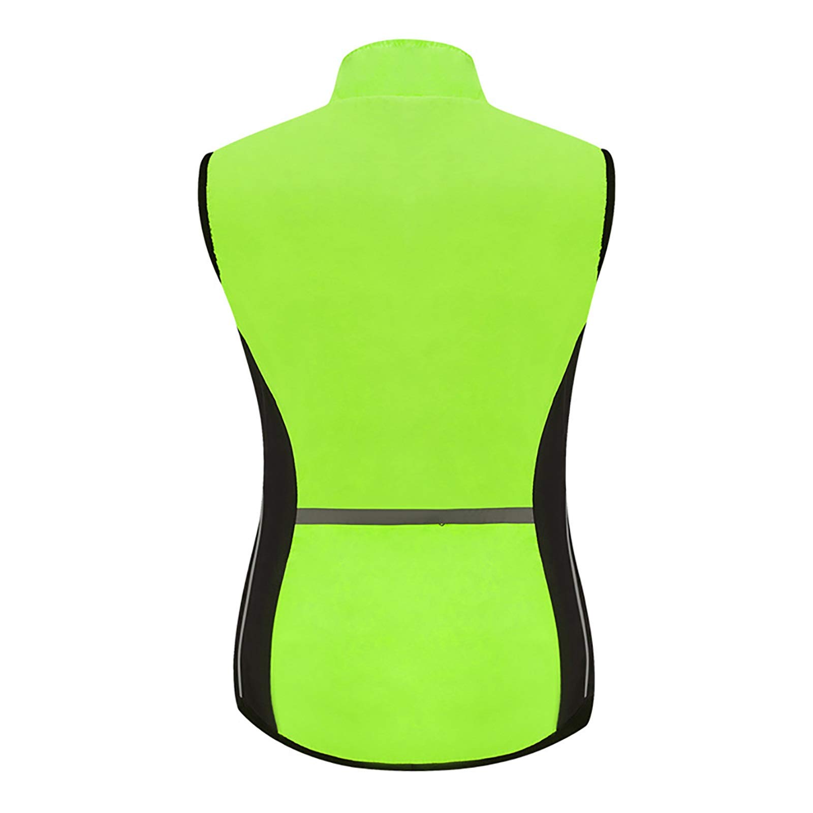 Hombres Chaleco Ciclismo Sin Mangas Antiviento Alta Visibilidad Impermeable Chaleco Bicicleta Con Tira Reflectante (Color : Black, Size : Large)