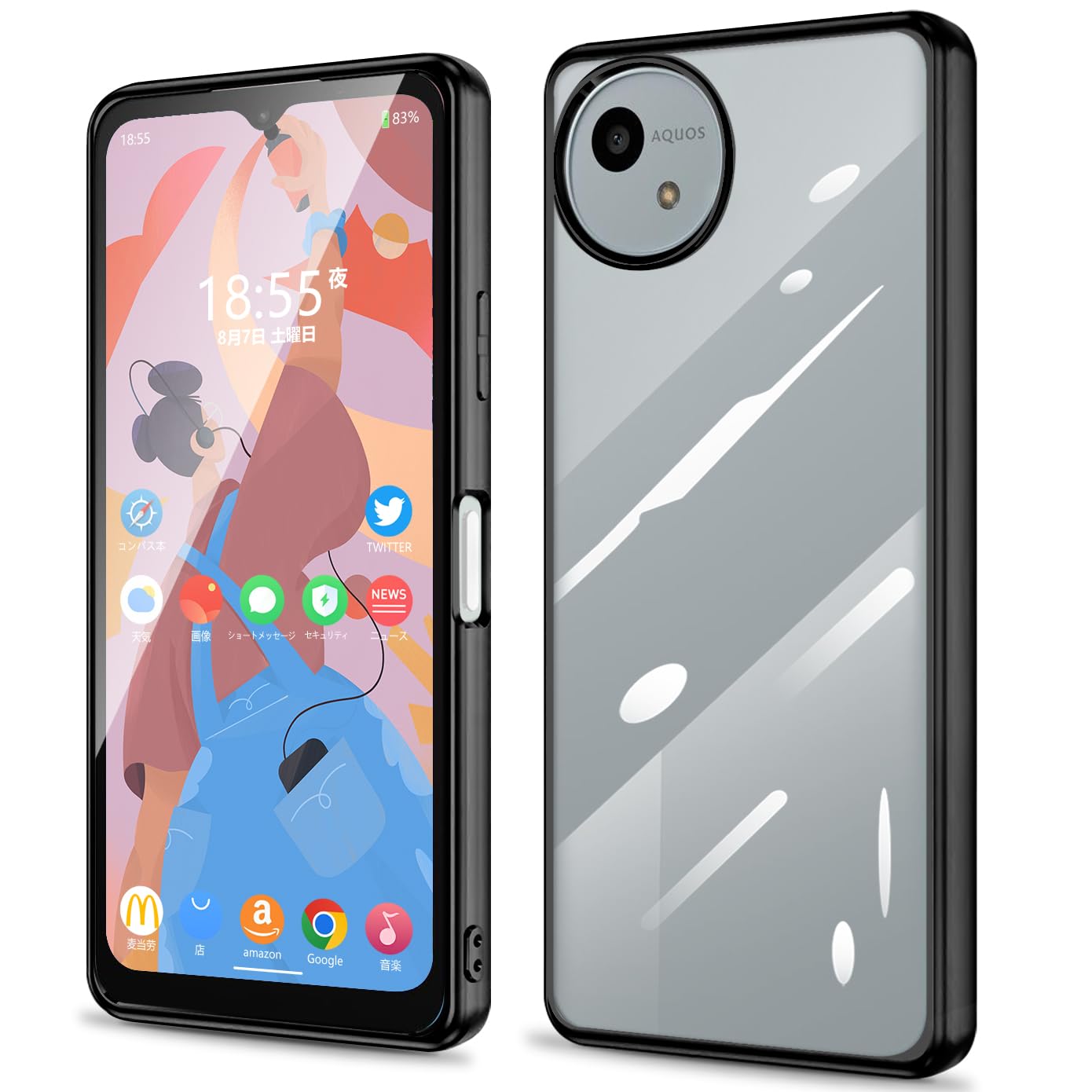 Amazon.co.jp: aquos wish4 ケース クリア 透明 SH-52E ケース 耐衝撃