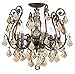Gold Coast Lighting Regis Crystal Semi Flush-Mount Chandelier, English Bronze