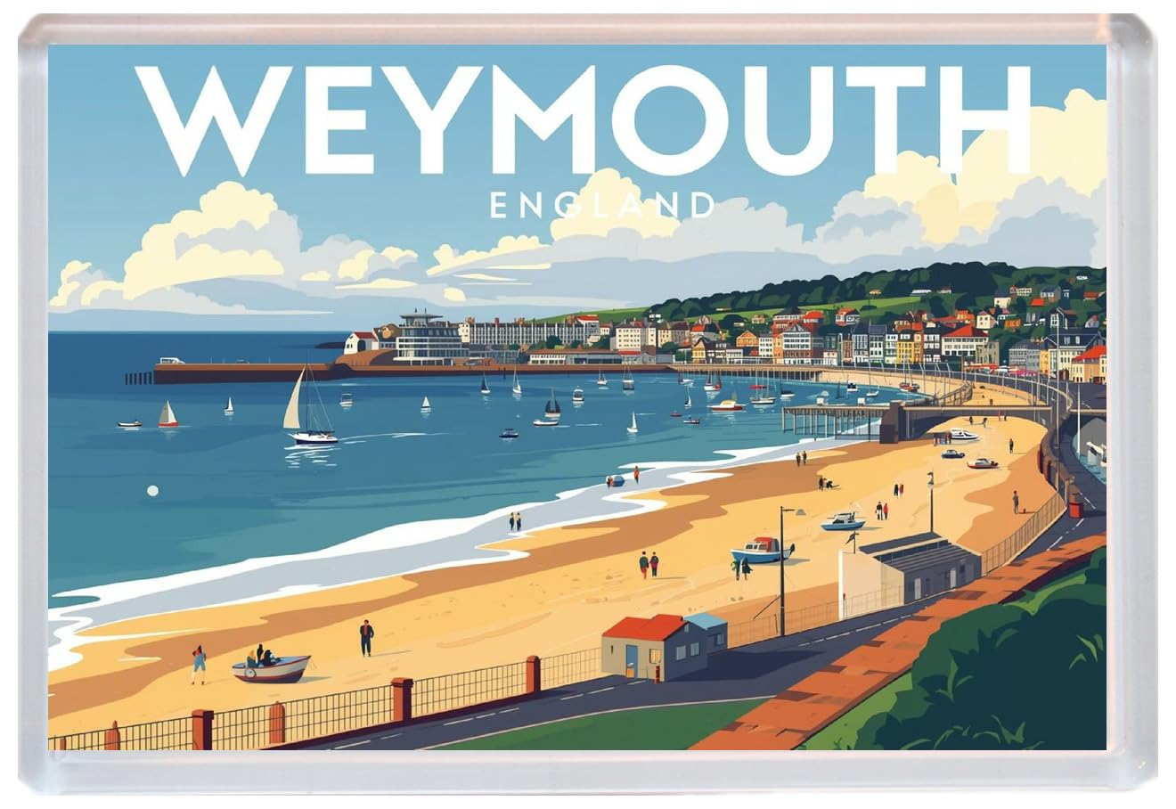 Weymouth - Dorset - Jumbo Artistic Fridge Magnet 96 x 67mm BBSFHM3374