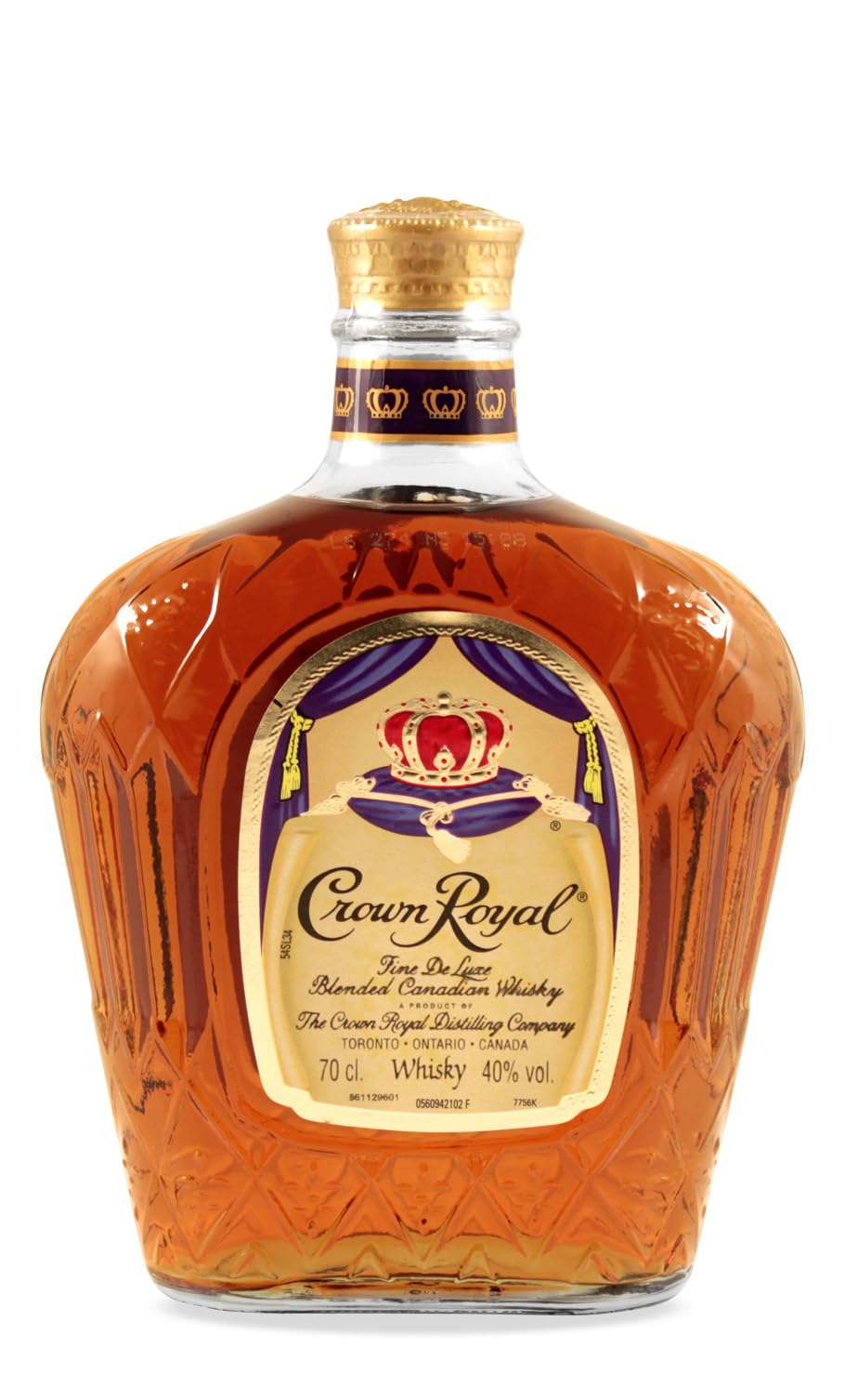Crown Royal Blended Canadian Whiskey Bottle, 70 cl