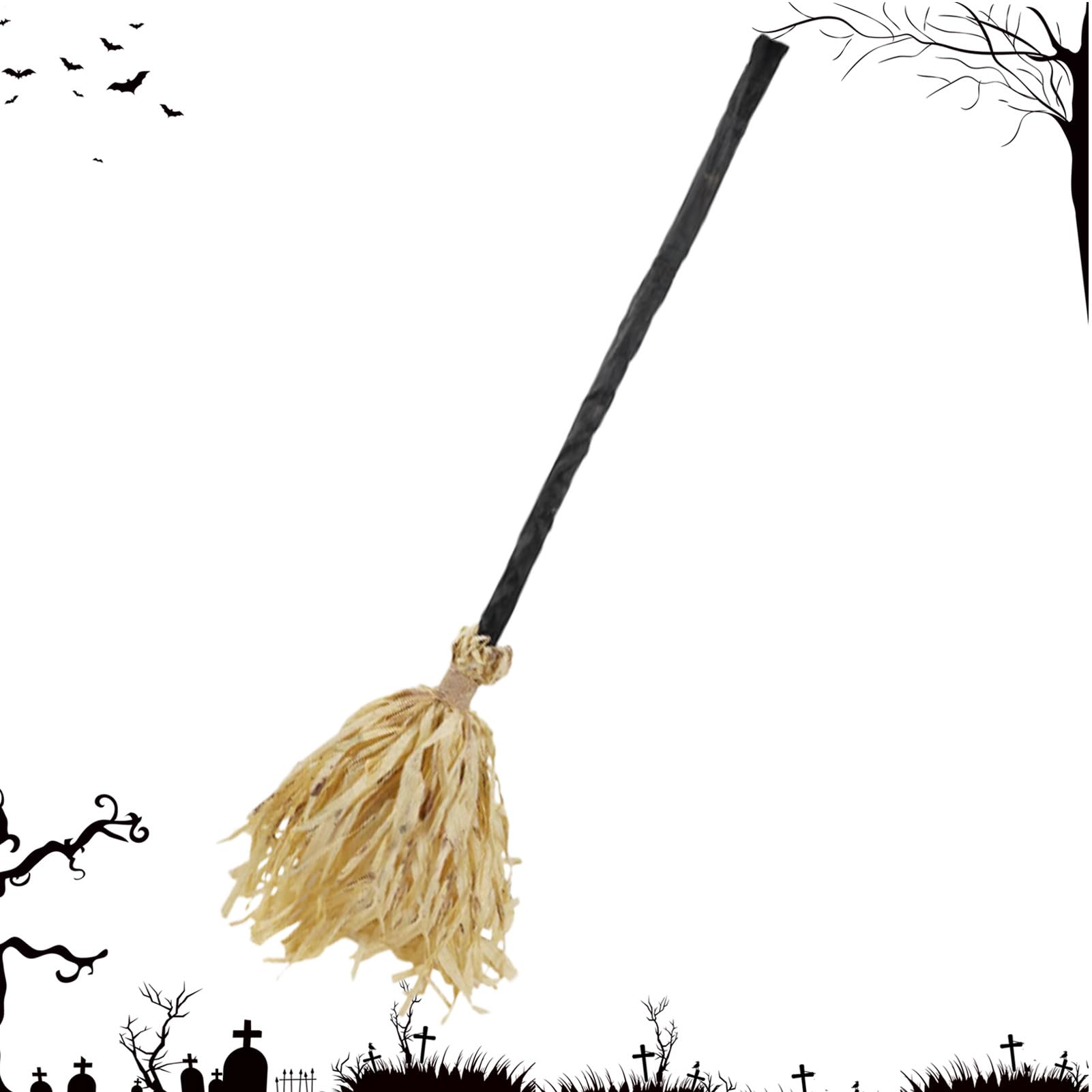 Halloweenowa miot?a, która si? porusza, nawiedzona ta?cz?ca czarownica miot?a dekoracja ?wi?teczna | dekoracje halloweenowe ze ?wiat?em d?wi?kowym imprez? drzwi wej?ciowe ?ciana pokój nawiedzony