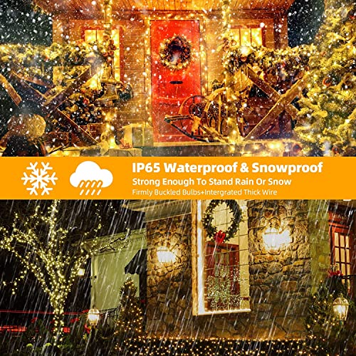 WUJUN Weihnachtsbeleuchtung 10M 100 LED Batterie Lichterketten mit Timer & Memory Funktion & 8 Modi, USB oder Batterie betriebene wasserdichte Lichterketten für Weihnachten Dekoration (Warmweiß) - Image 8