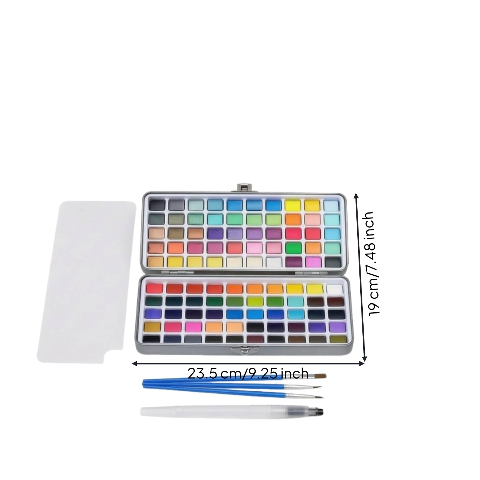 Solid Aquarellfarben set Aquarellpalette Farbnäpfe Mischplatte Wasserpinsel Kompaktes Metall Etui Sichere Aufbewahrung für Skizzieren Unterwegs Malkurs Heimprojekte