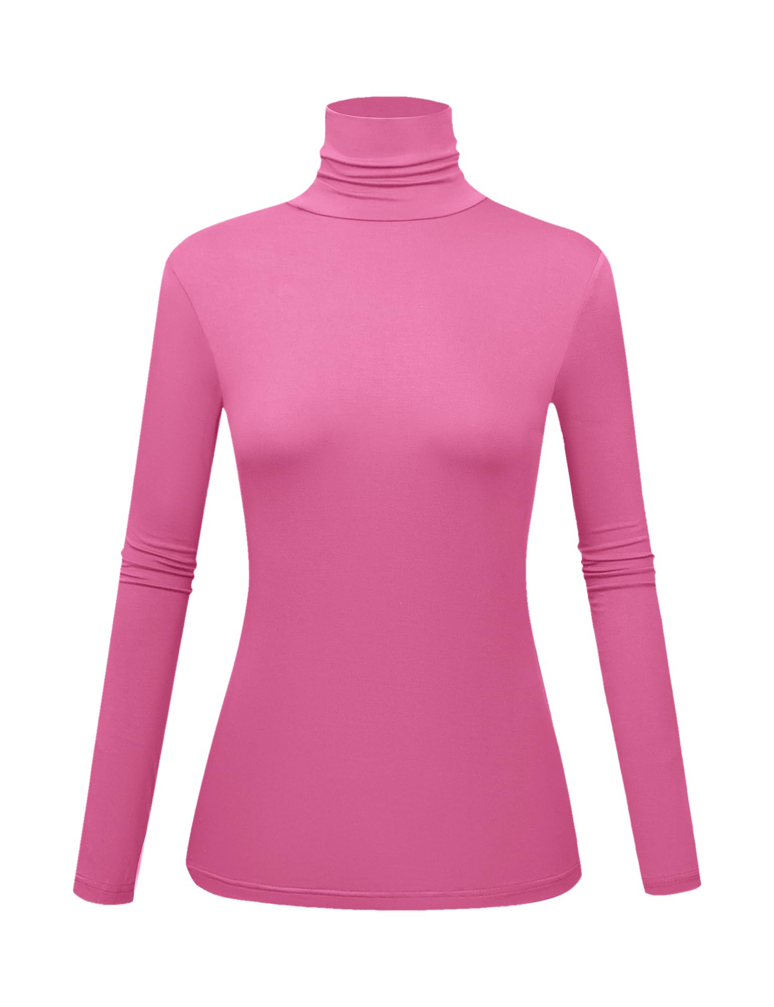 Women's Long Sleeve Turtleneck Shirts Slim Fitted Lightweight Base Layer Casual Tops