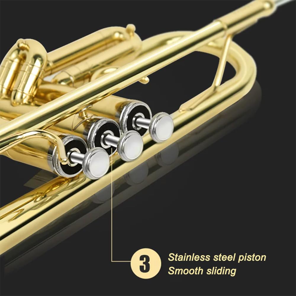 Trompeta En Si Bemol Para Adultos, Adecuada Para Principiantes, Exámenes, Actuaciones Y Bandas,Silver plating