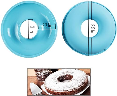 Miniatura 3 de Webake Molde de silicona jumbo para tartas de rosquilla, antiadherente, 10 pulgadas, juego de 2 mitades para hornear