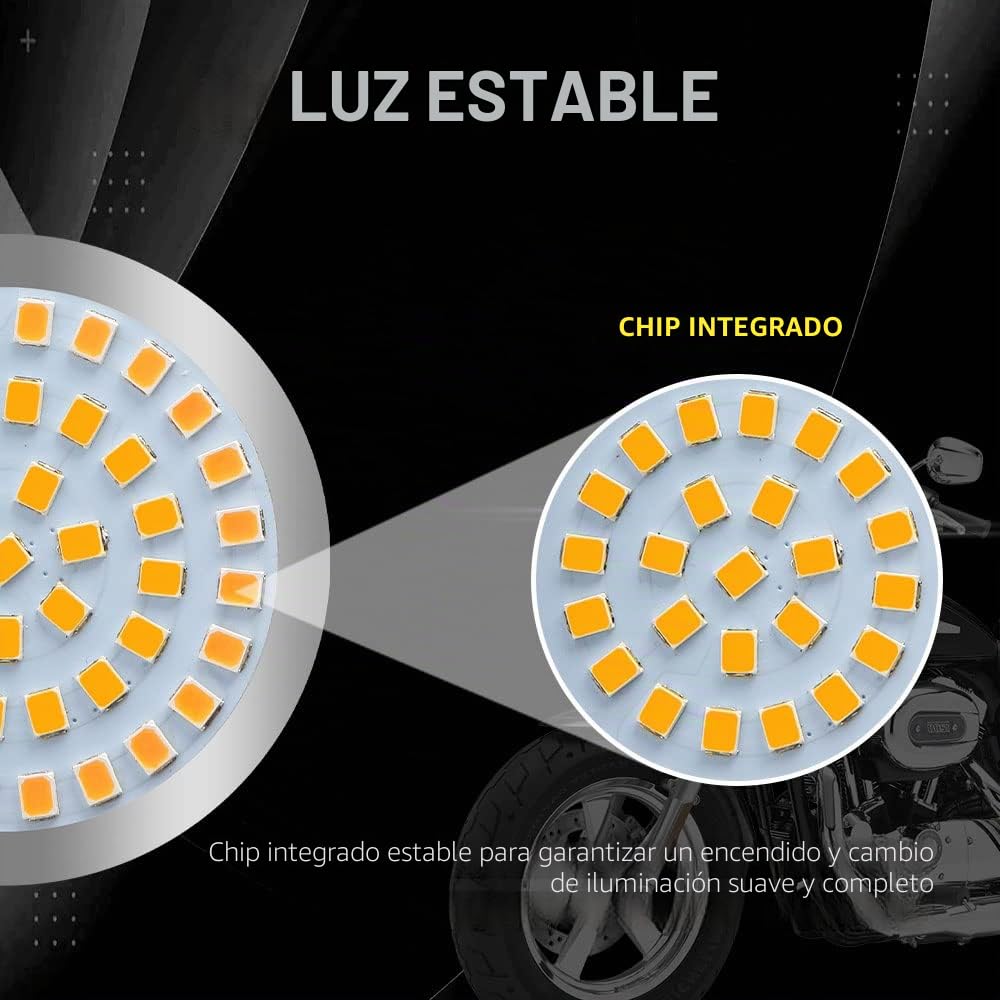 yifengshun 1156 48 LED Delanteros Traseros De Motocicleta Indicadores Con Lente Ahumada De 5cm Super Brillante áMbar LED Luz De SeñAl De Giro Para Harley Touring Sportster Softail Dyna Taillight 4pcs