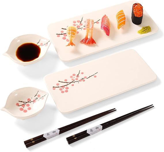 Relaxing Garden Japanese sushi plate set, 10inch