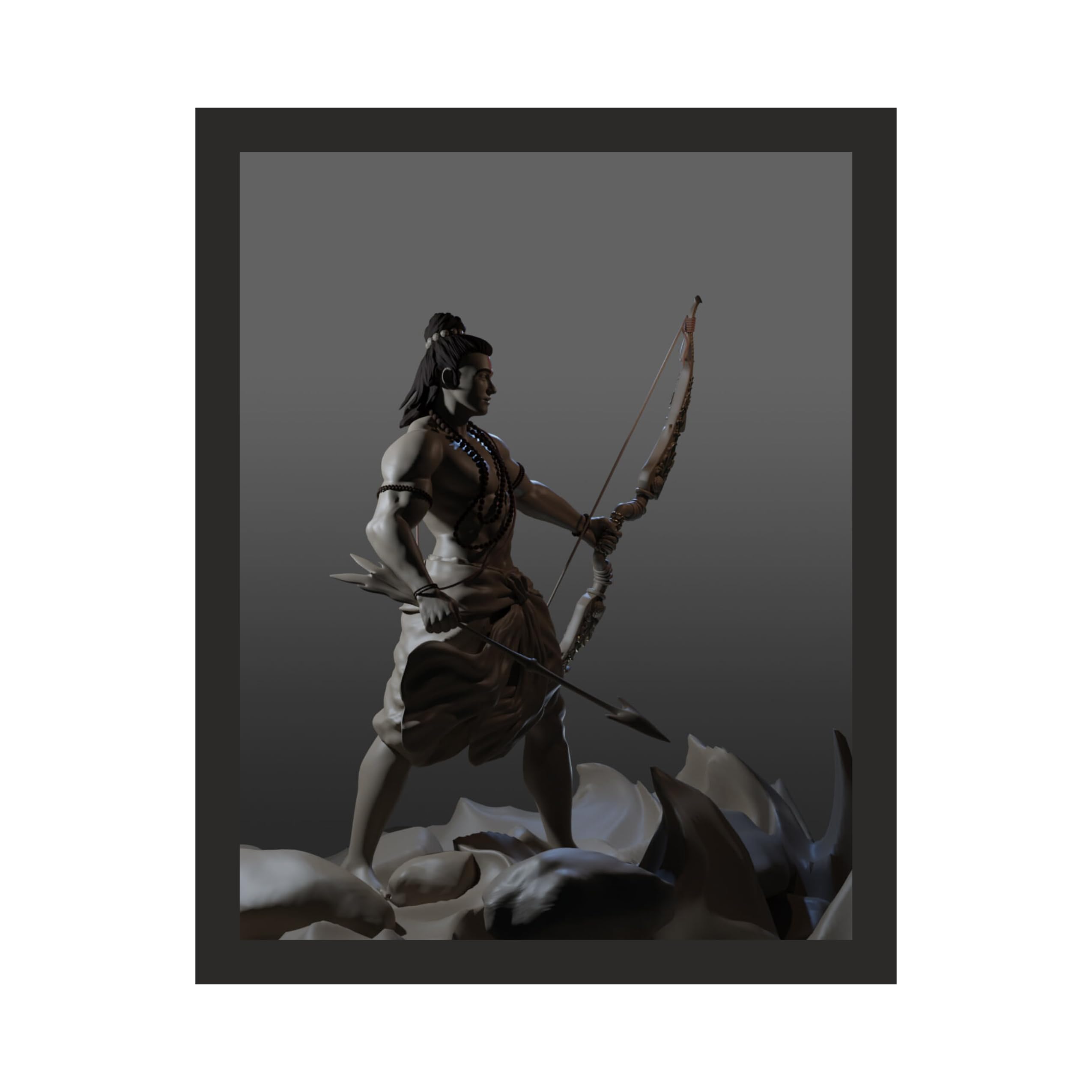 Lord Ram: Warrior's Resolve Art Print, 8x10 Inches