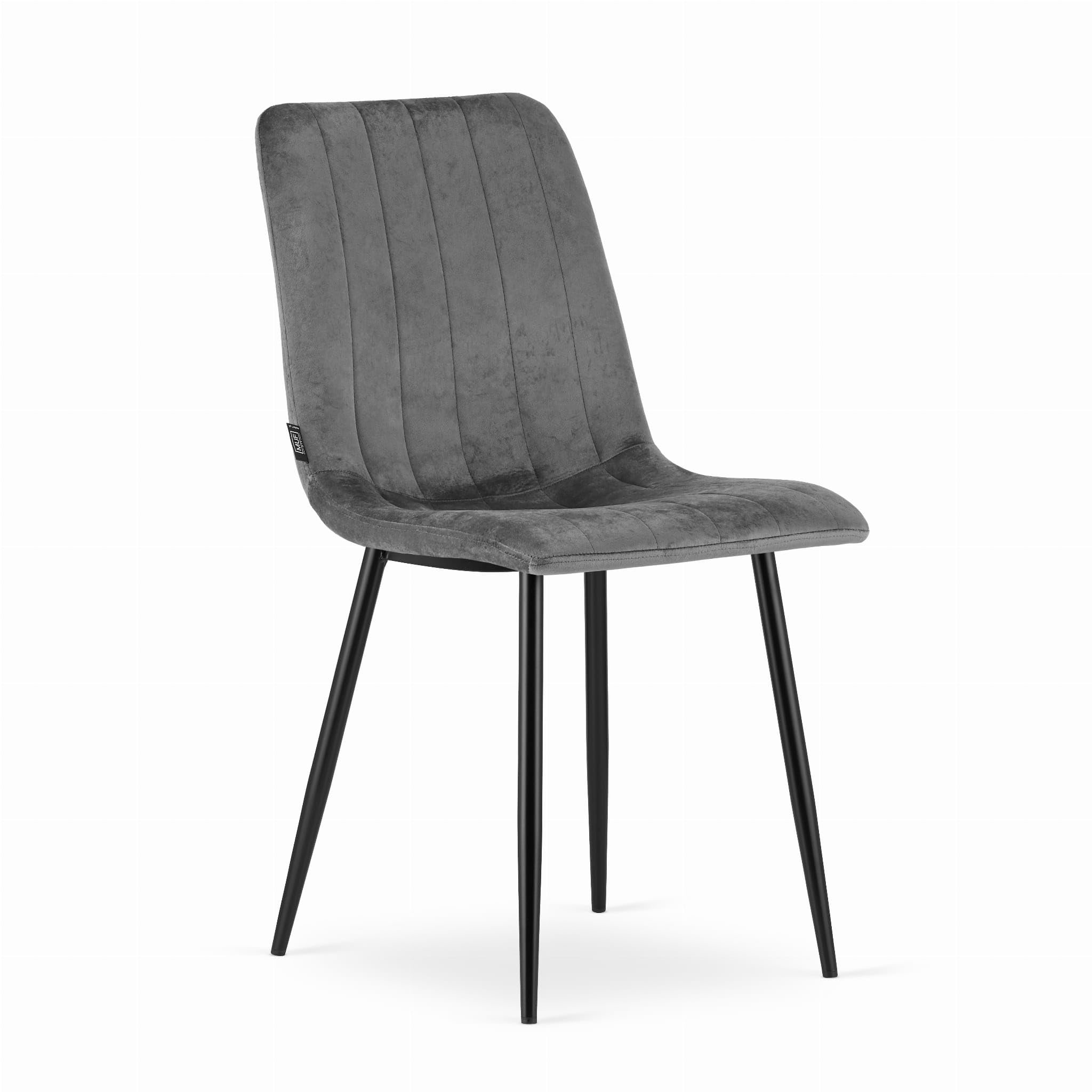 Chaise Velours Salle à Manger Lot 4 Noir
