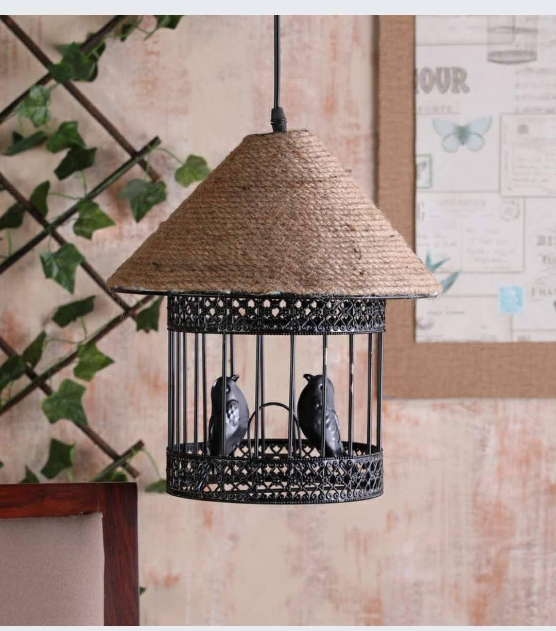 SINOMAN 40 Watts Pendant Light, Black, Bird Cage