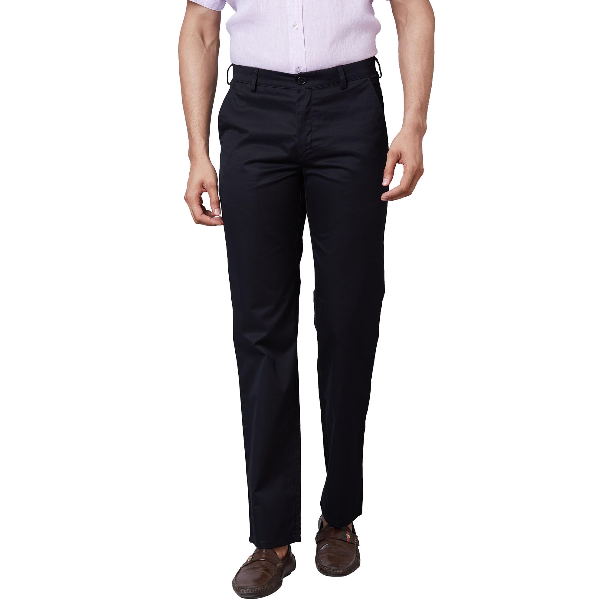 colorplus Men Tailored Cotton Casual Trouser (CMTU11877-K8_Black_36)-picture-10