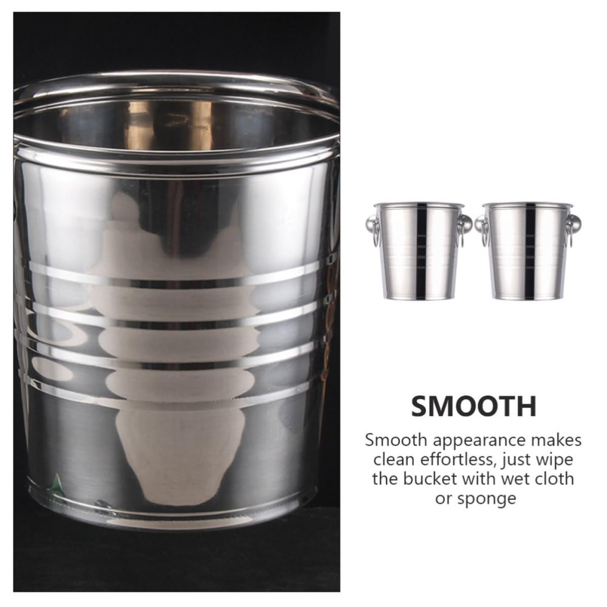 Artibetter 2 Piezas Cubitera de Hielos Portátil de Acero Inoxidable 3l