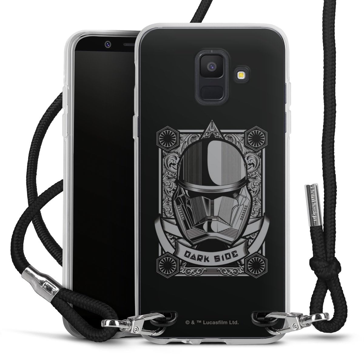 Carry Case kompatibel mit Samsung Galaxy A6 (2018) Hülle mit Band Handykette zum Umhängen schwarz Stormtrooper Offizielles Lizenzprodukt Star Wars