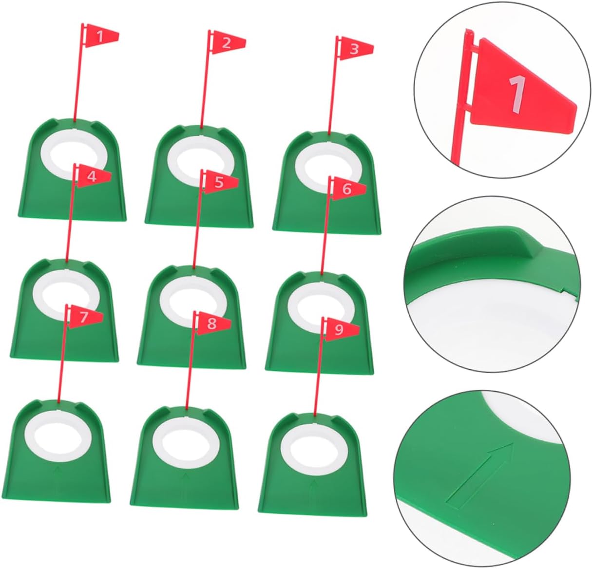 9pcs Golf Putting Cup Training Regulation Practice for Use Golf Putting Aid for Skill Improvement Office