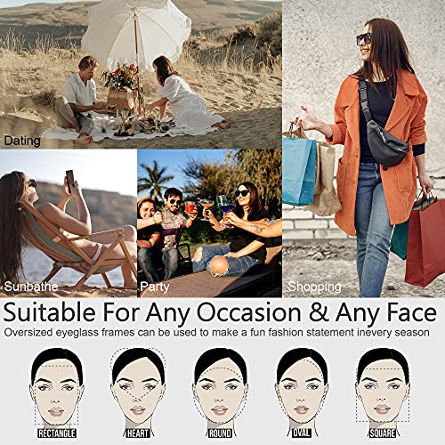 Image of The Fresh Women's Oversized Square Jackie O Cat Eye Hybrid Butterfly Fashion Sunglasses - Exquisite Packaging