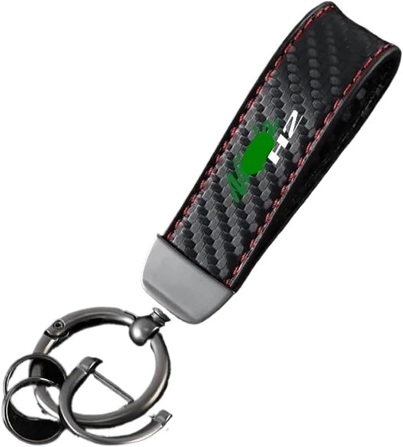 XIUNYIE Genuine Leather Motorcycle Keyring Horseshoe Buckle Key Chain for K&AWAS&AKI Badge, C
