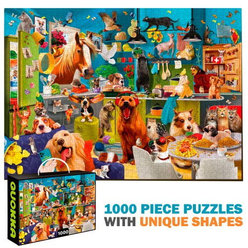 QUOKKA Jigsaw Puzzles for Adults 1000 − 3 Packs of Unique Animal Adult Puzzles − Enjoy Games for Adults - Colorful Designs for Women and Men - Thumbnail 3