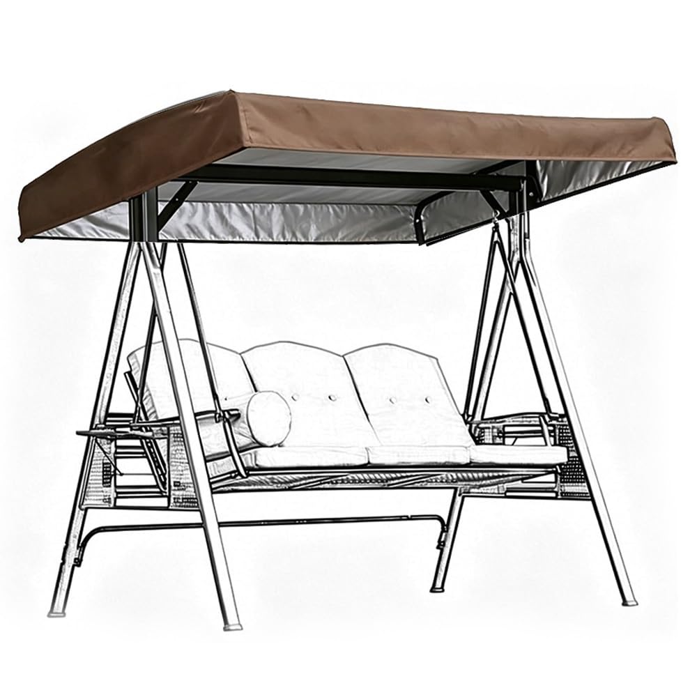 Cubierta de Repuesto for Columpio, Cubierta Superior Impermeable for Silla Columpio, for Porche Exterior, Asiento de jardín, toldo de 3 plazas