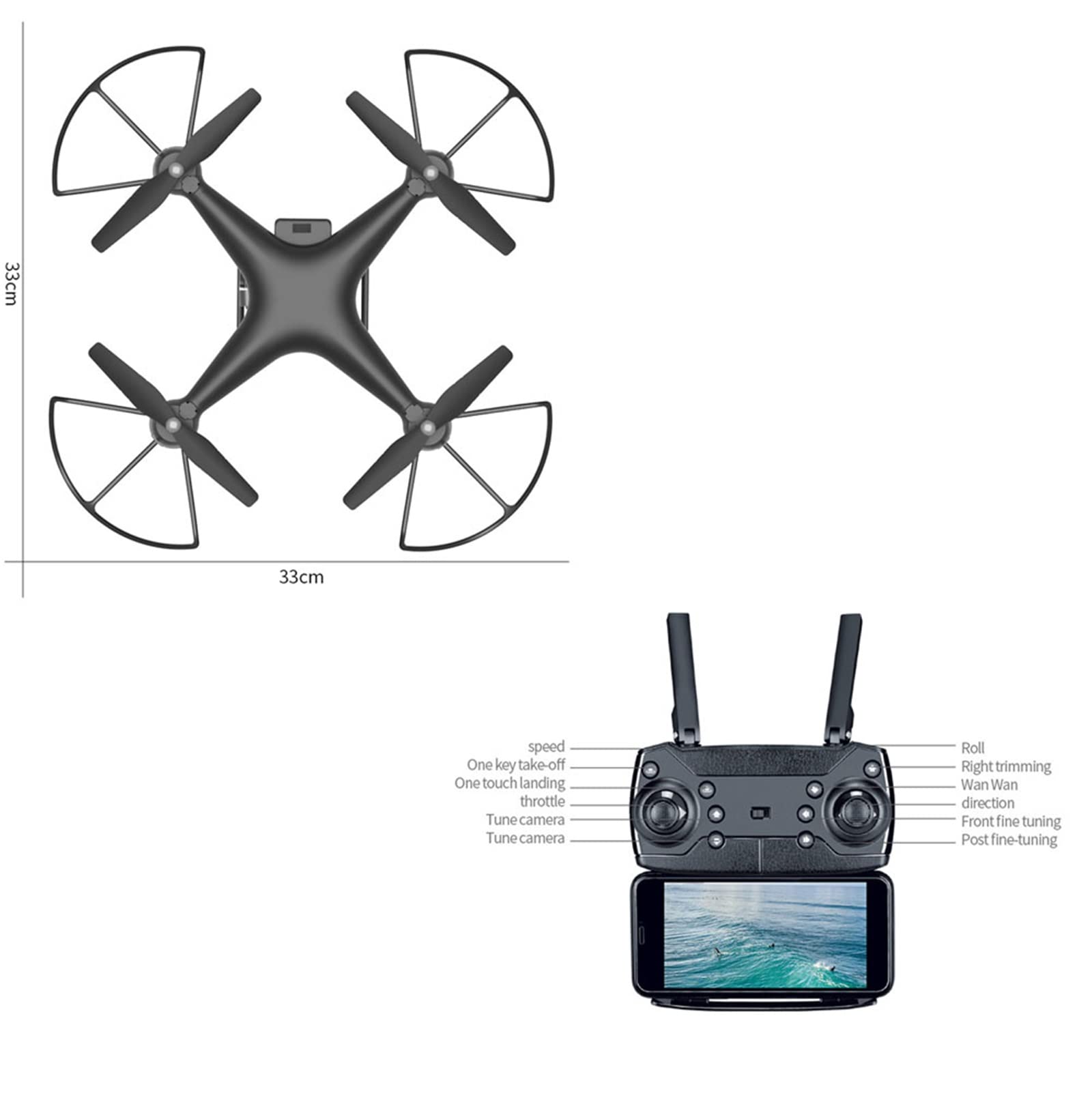 Drone, fotografia lotnicza 4K HD UAV, quadkopter UAV, odleg艂o艣膰 zdalnego sterowania 120M, wyposa偶ona w kamer臋 przeciwwstrz膮sow膮 ESC, obs艂uguje fotografi臋 lotnicz膮 podczas lotu morskie