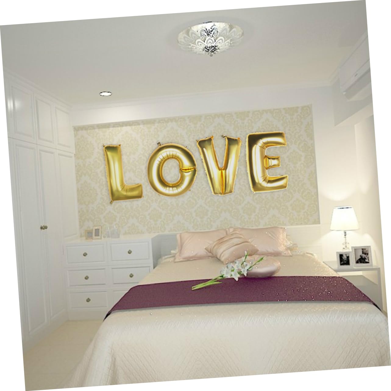 Ciieeo 3 Piezas globos papel boda globos dia san valentin decoraciones del día san valentín letras decoración aluminio del día san valentín ramo Decorar