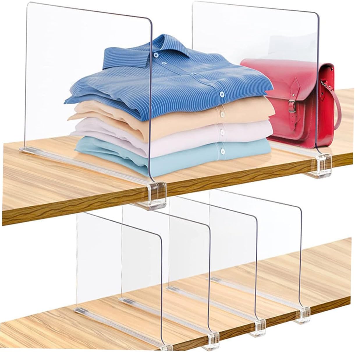 6pcs Shelf Dividers for Closets Storage Organizers Closet Organizers Shelf Separator Clothing Divider Home Storage
