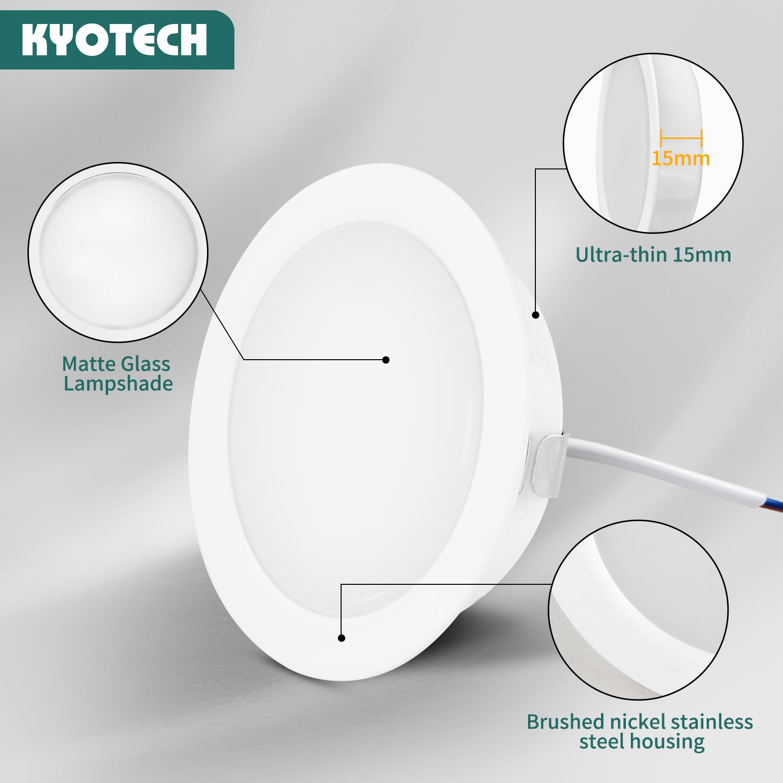 luminaires pour meuble 230V, 3.5W LED IP44 G4 20mm spots encastrables pour meuble plat 3 températures de couleur 3000k/4000k/6000k hotte de cuisine, spot encastrable salle de bain (Blanc, Set de 3 )