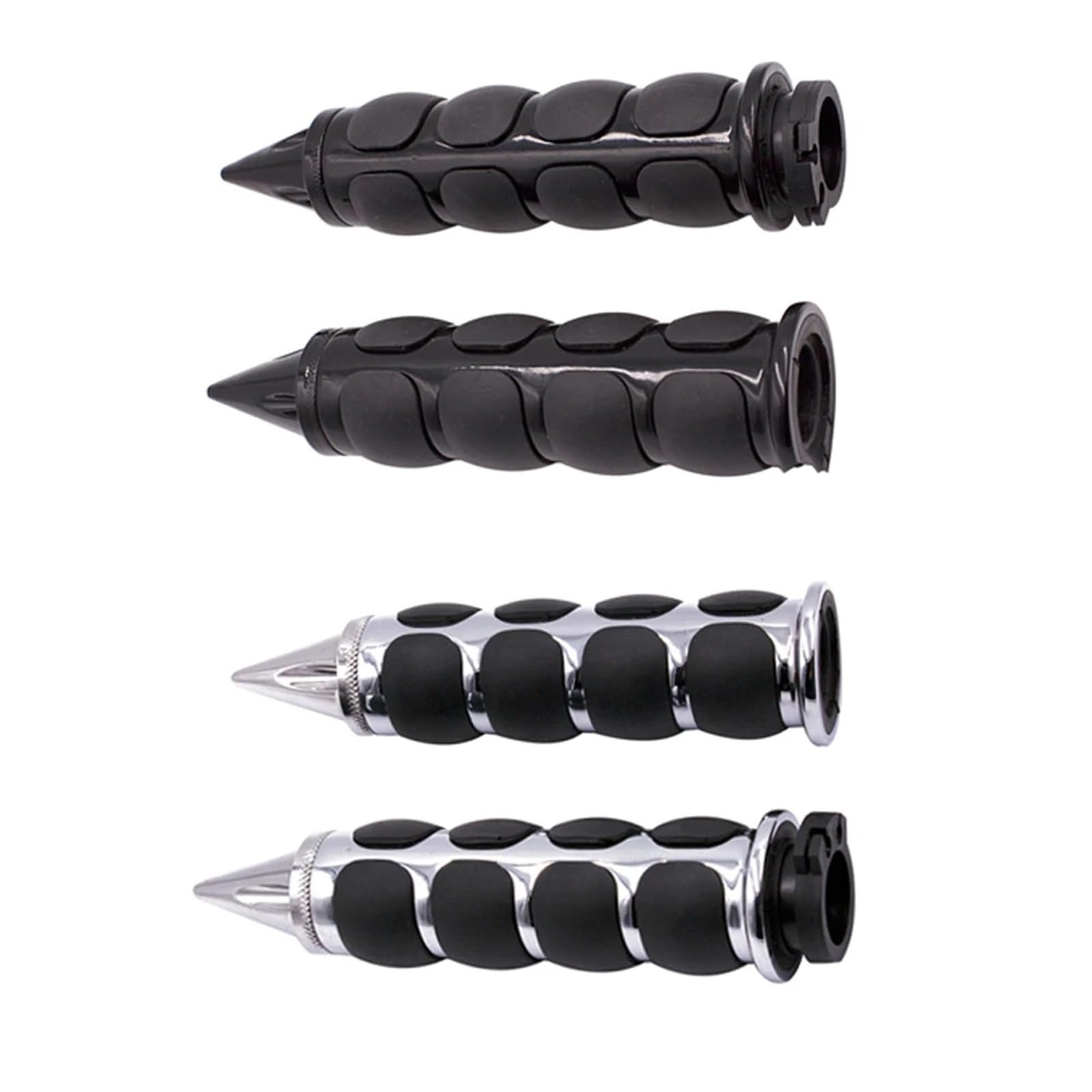 uchwyty kierownicy 2 szt. 22 mm aluminiowe, gumowe uchwyty kierownicy motocyklowej z kolcami w kształcie płomienia, Pasuje do motocykli, quadów i skuterów