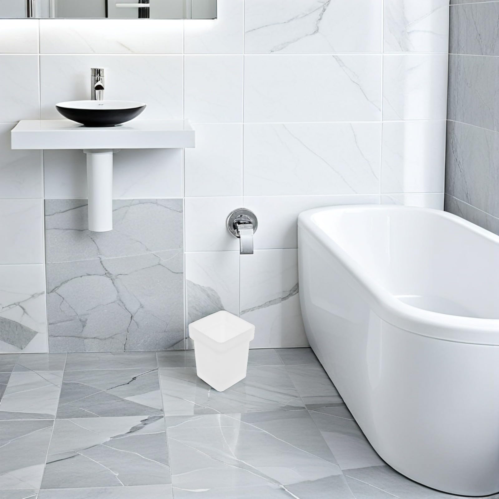 Contenedor para Cepillo de Baño de Vidrio con Diseño Estilizado, Soporte Cuadrado de 2 Piezas para Uso Doméstico y Hotel