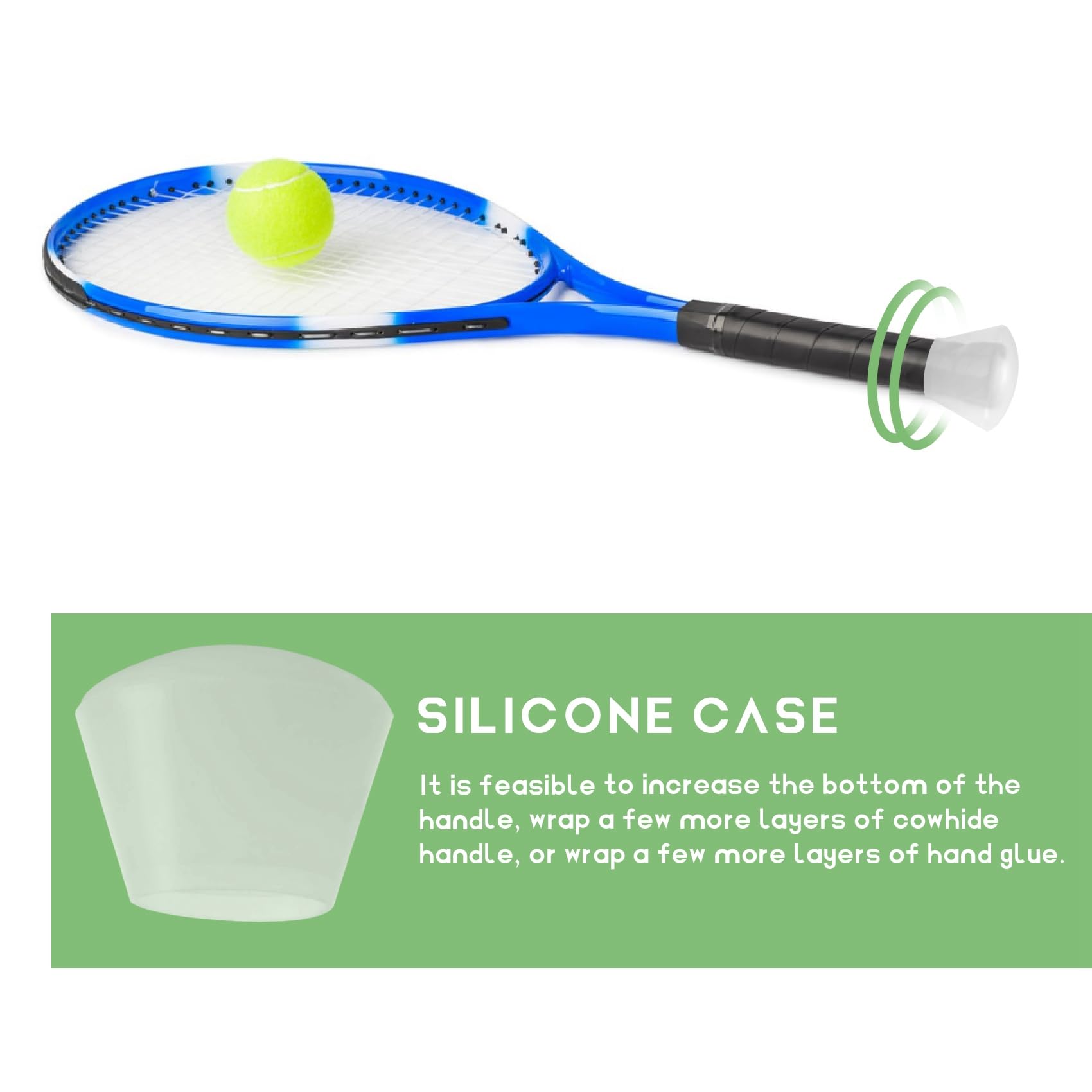 Coperture Manico Racchetta Da Tennis - Power Caps In Silicone Antiscivolo Per Presa Migliore