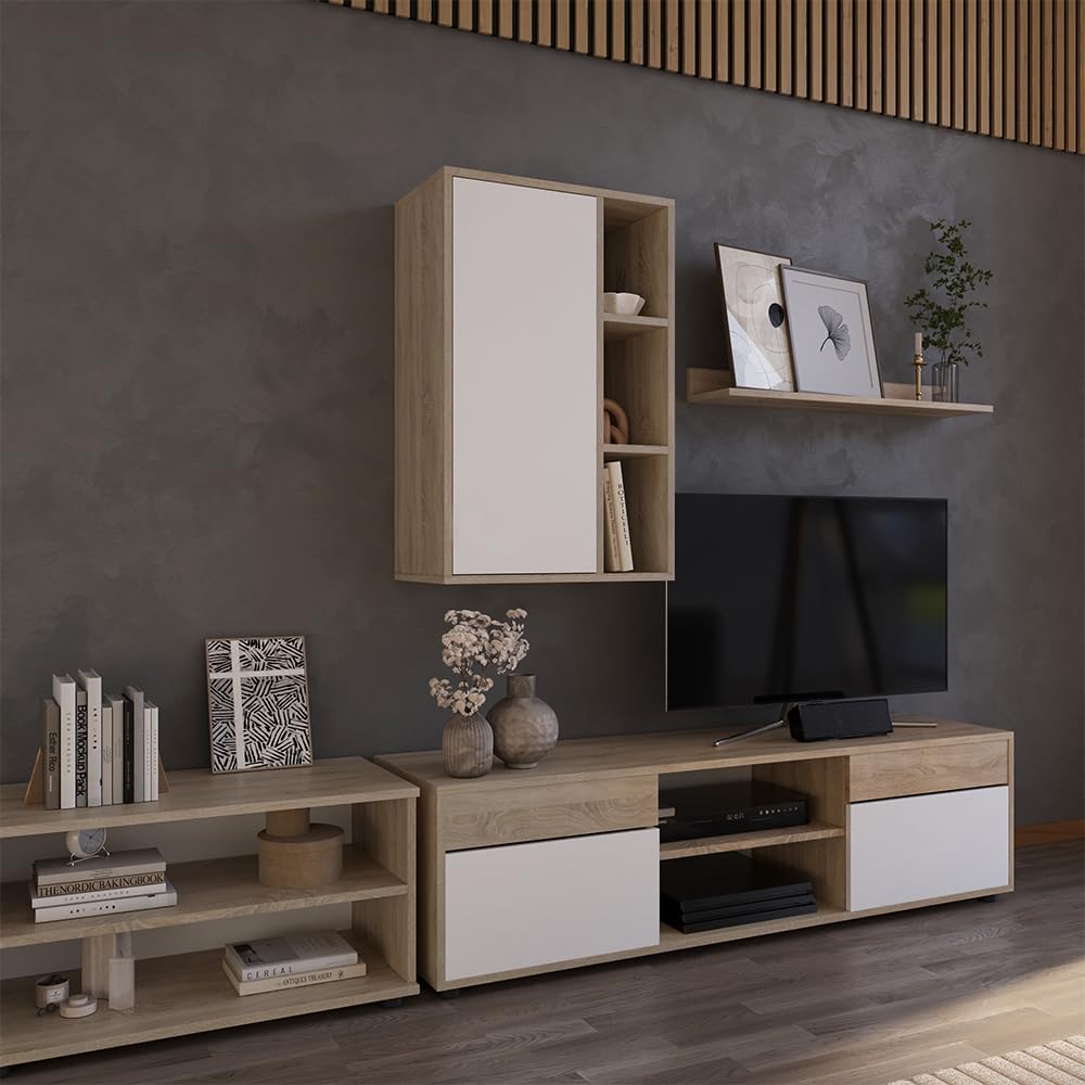Vicco Hängeschrank Berno, Sonoma/Weiß, 50.1 x 78.4 cm