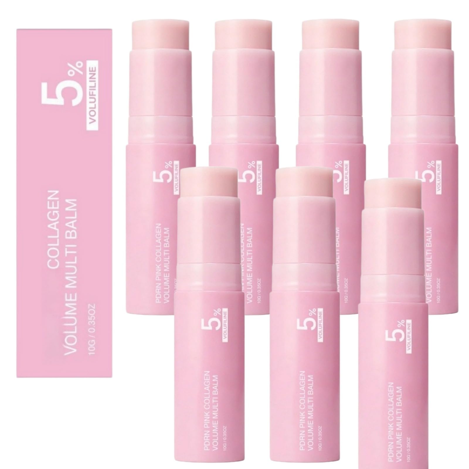 Stick rimpolpante al collagene rosa: Base idratante per il trucco | Rassoda la pelle, riduce le rughe, idrata e illumina la carnagione, e può essere utilizzata sul contorno occhi