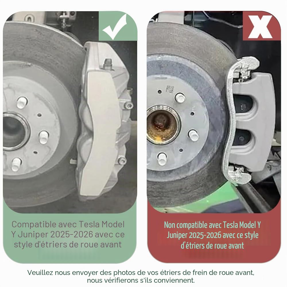Housses d'étrier de frein de voiture en alliage d'aluminium compatibles avec Tesla Model Y Juniper 2025-2026 - Rouge