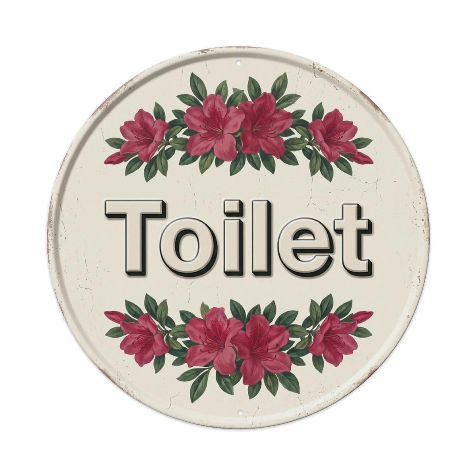 Okahys 8X8inch(20X20cm) Toilet(Wc) Signage Azalea Vintage Metal Tin Sign