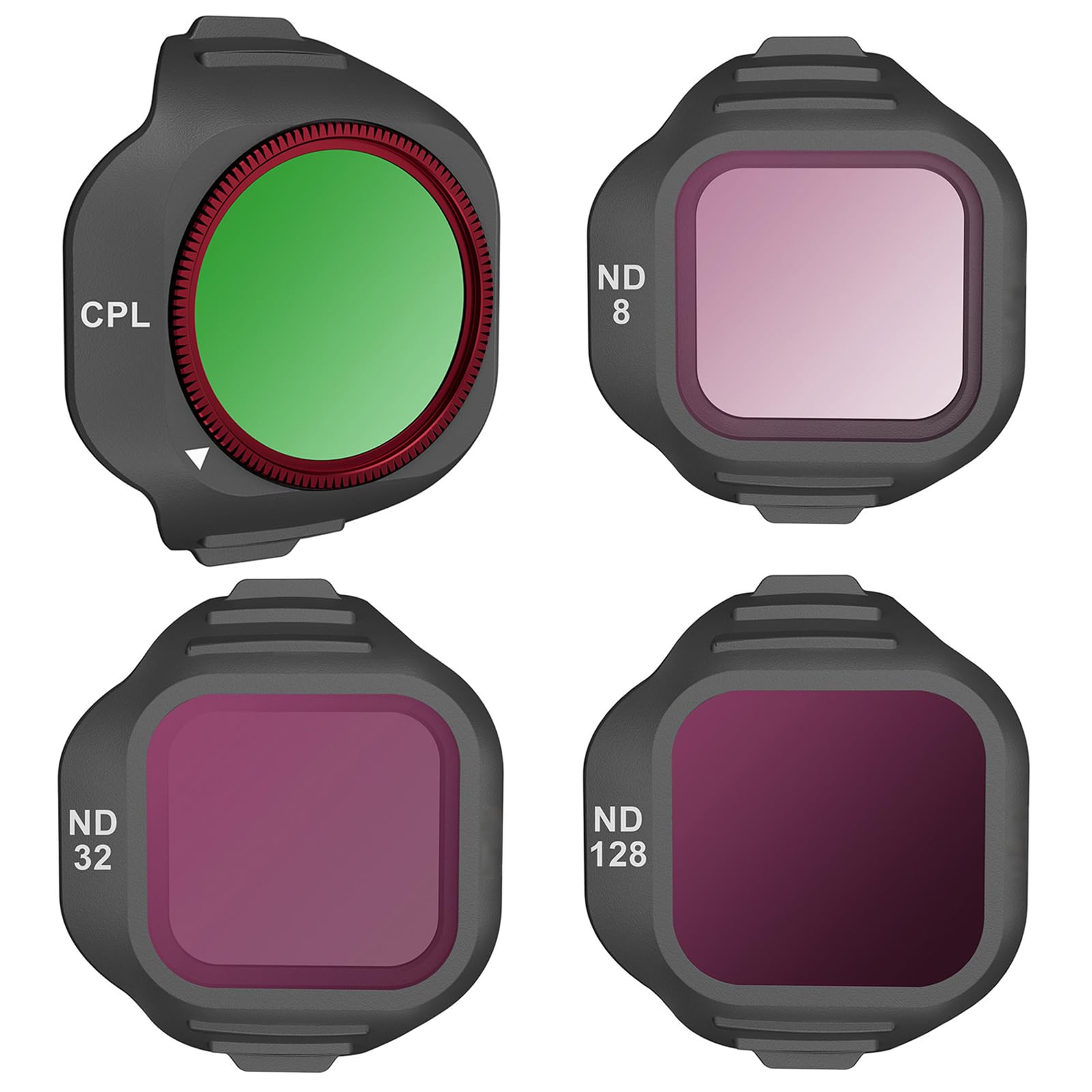 Zestaw filtrów obiektywu ND CPL kompatybilny z DJI Mini 5 Pro, 4-pak ND8 ND32 ND128 CPL polaryzator neutralne filtry gęstości akcesoria do dronów, wielowarstwowa powłoka szkło optyczne HD