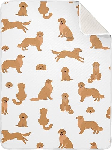 Manta de algodón Golden Retriever para bebés, manta de recepción, manta ligera y suave para cuna, cochecito, mantas de guardería, cachorro Goldies,