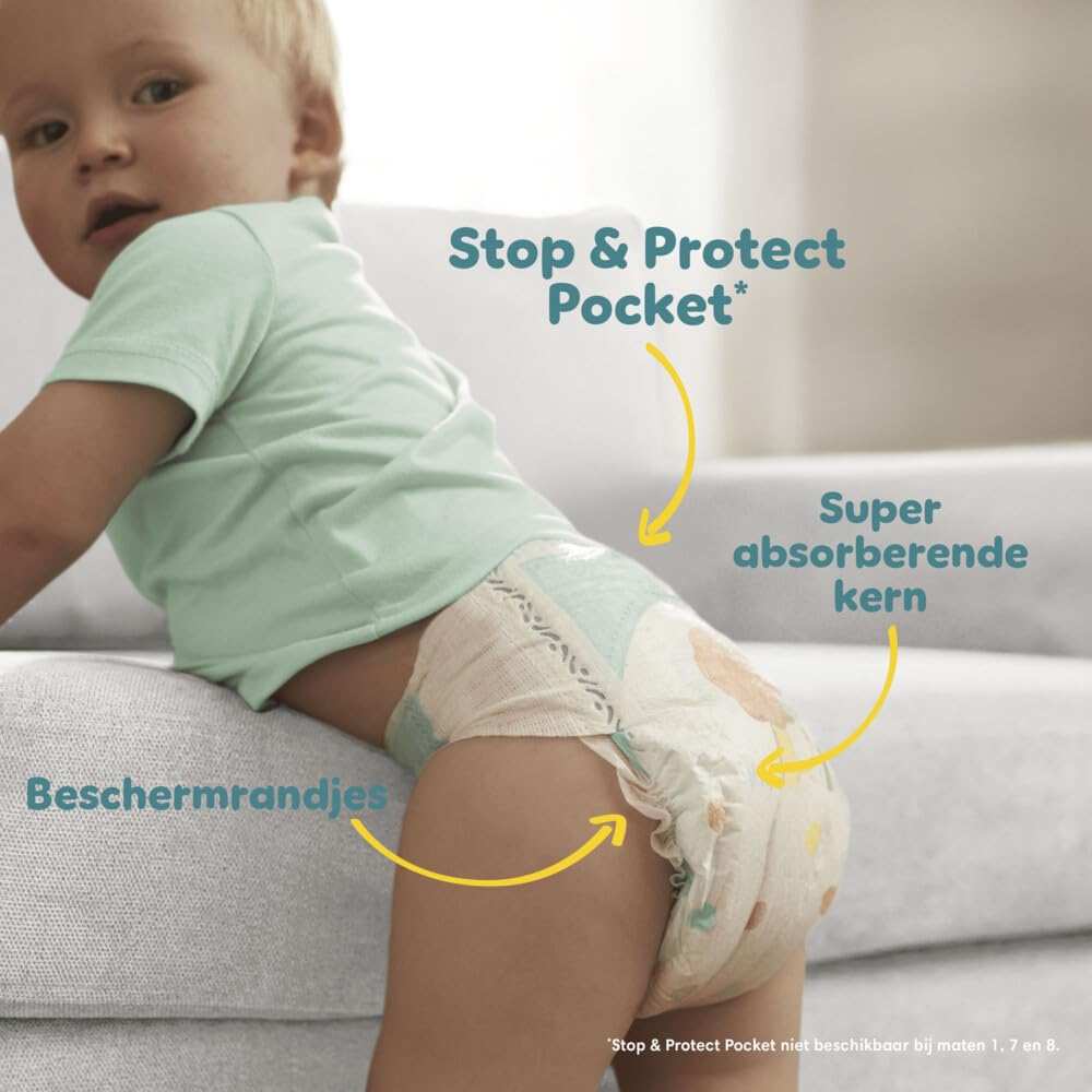 Pampers Pañales tamaño 8 (17 kg+) Baby Dry, extra grande, caja de meses, hasta 12 horas de protección contra fugas, 120 unidades (1 unidad)