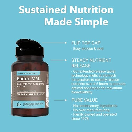 Miniatura 8 de Endurance Products ENDUR -VM con hierro, multivitaminas diarias para mujeres - Vitaminas A, C, D, E, B12, calcio y zinc para apoyo a la salud