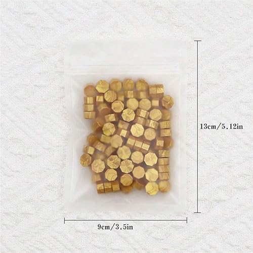 Colher para derreter cera de sinete clichê, carimbo literário de cera + 100 ceras (Cera dourada)