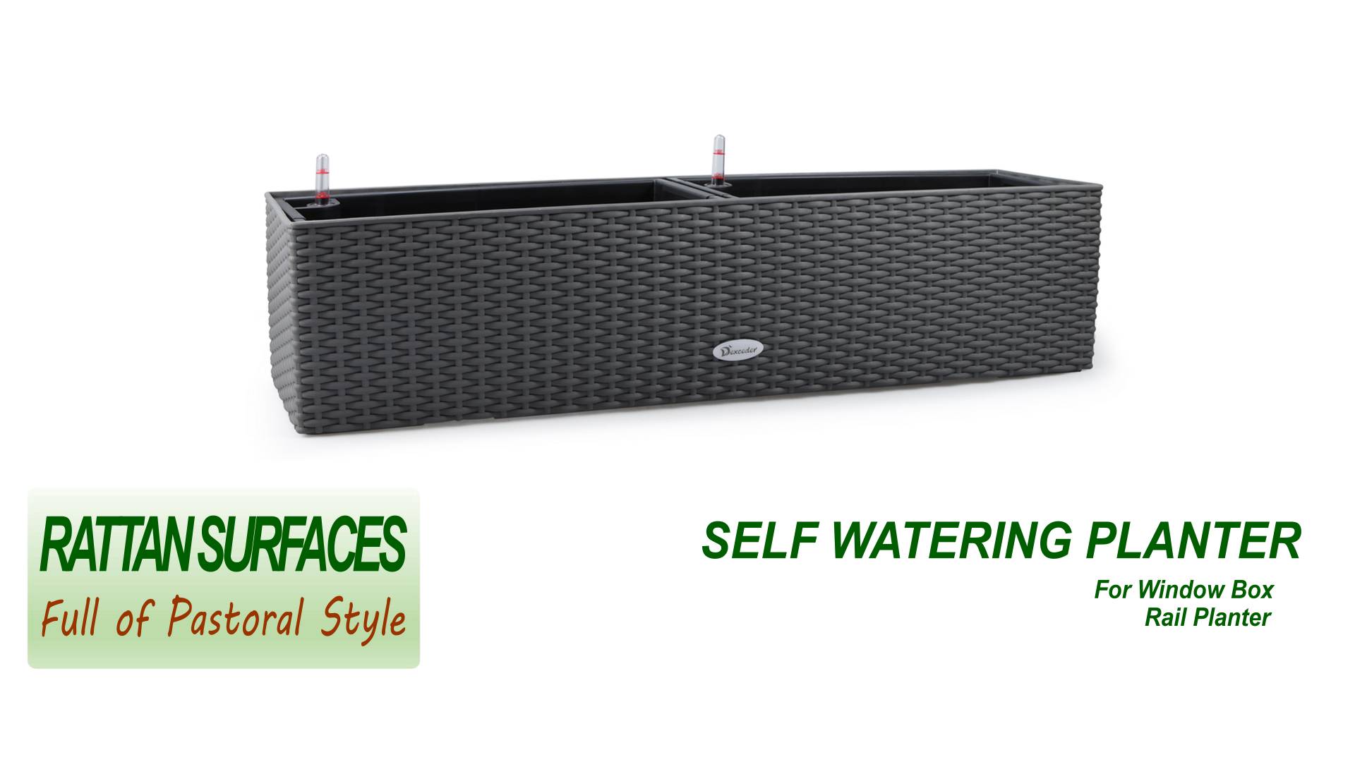 Amazon.com: Dexceder 31.5 英吋(約31.5 公分)藤製自澆水花盆室內戶外