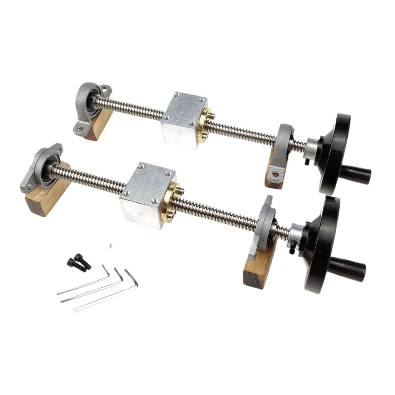 Metal Ball Screw nut Handwheel Lead Guide Rail Screw T10 Lead Screw 10mm 200mm-600mm + Vertical Bracket Simple Slide(500mm)