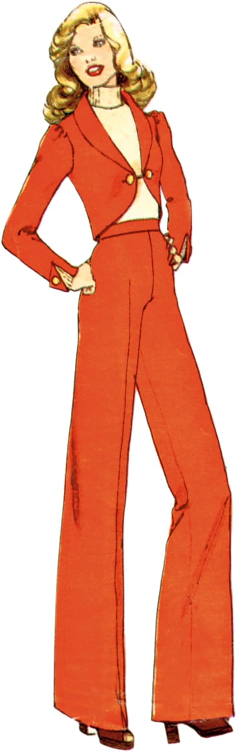Simplicity SS3018H5 Misses' Vintage 1970's Wide Leg Pants, Flared Skirt and Jacket Sewing Pattern Packet, Design Code S3018, Sizes 6-8-10-12-14, Multicolor